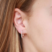 Huggie Earrings with 0.33ct Diamonds in 9K Rose Gold