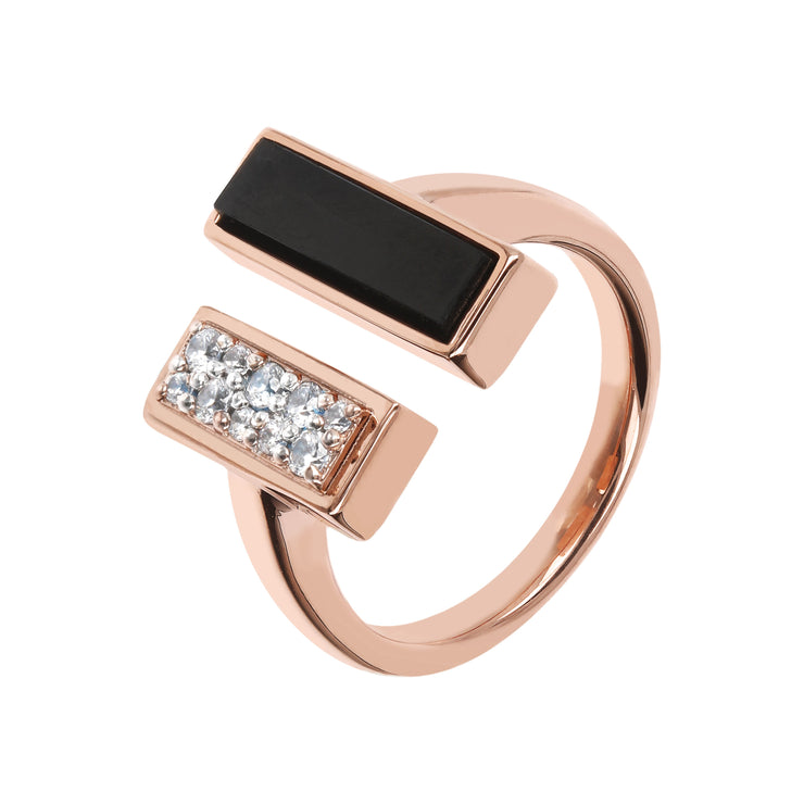 Bronzallure Cubic Zirconia and Carré Stone Ring